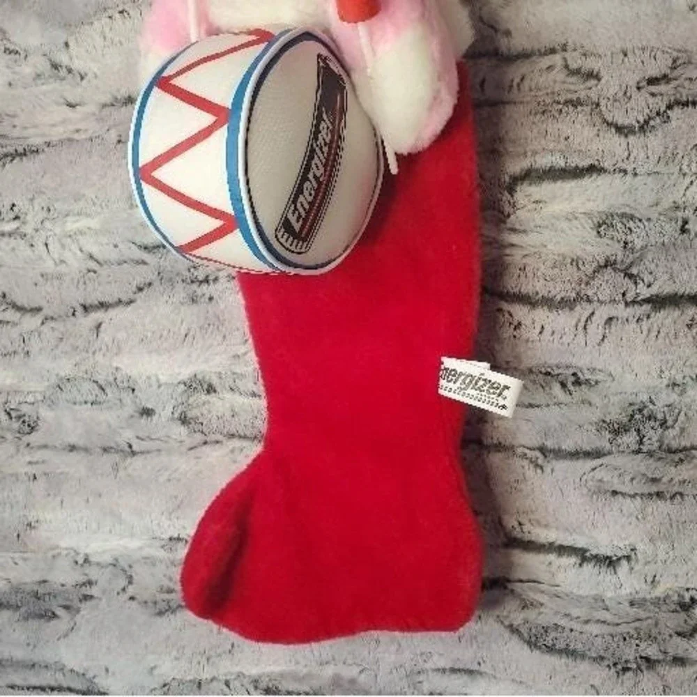 Vintage Energizer Bunny Advertising Plush 30'' Christmas Stocking 1993 Wire Ears